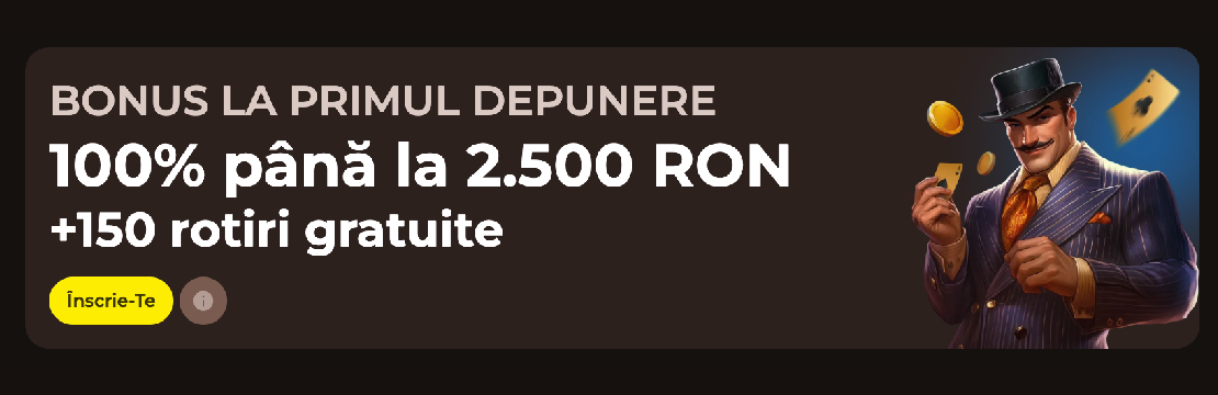 Roulettino first deposit bonus 100% 2500 RON + 150 free spins