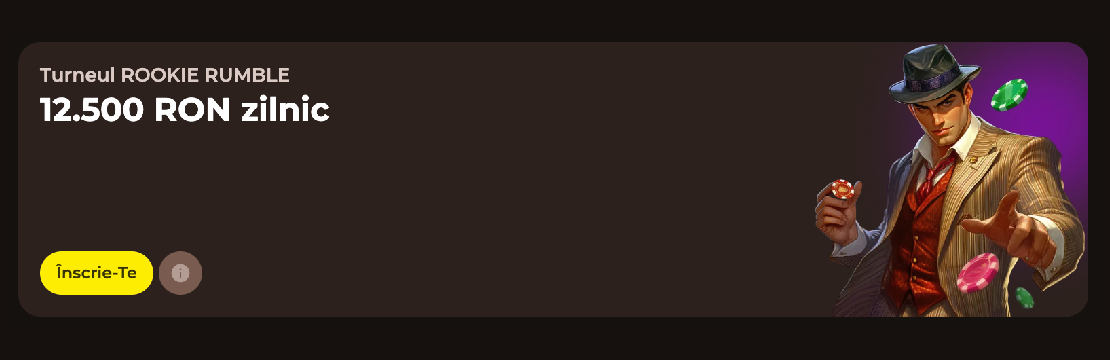 Roulettino casino Romania tournament Rookie Rumble 12500 RON